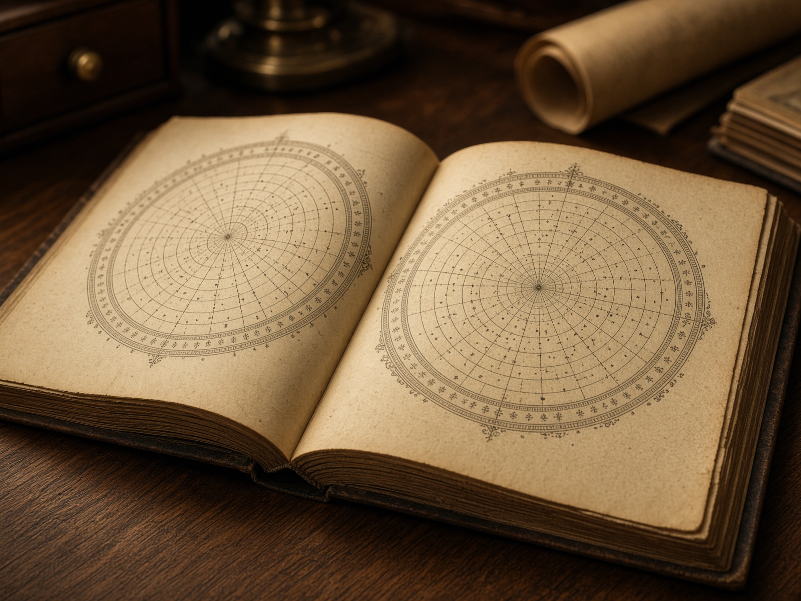 An antique celestial chart used as a figure for mapping possible histories.